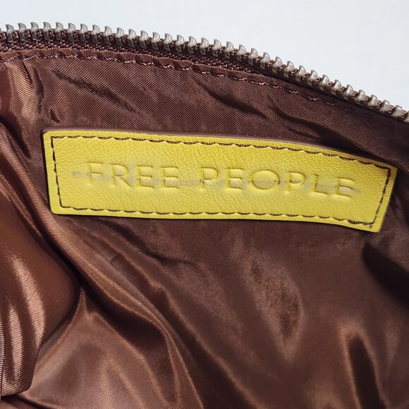 Free People Leather Shoulder Bag Yellow - Picture 8 of 8